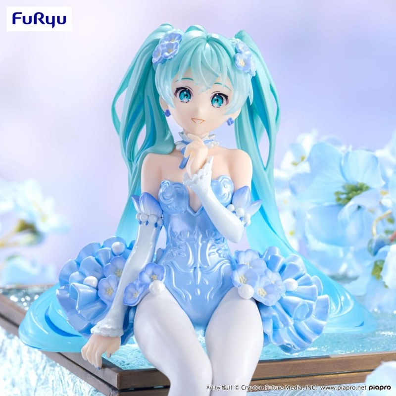 Hatsune Miku figurine Noodle Stopper Flower Fairy Nemophila Pail Blue Color Hatsune Miku figurine Noodle Stopper Flower Fairy Nemophila Pail Blue Color