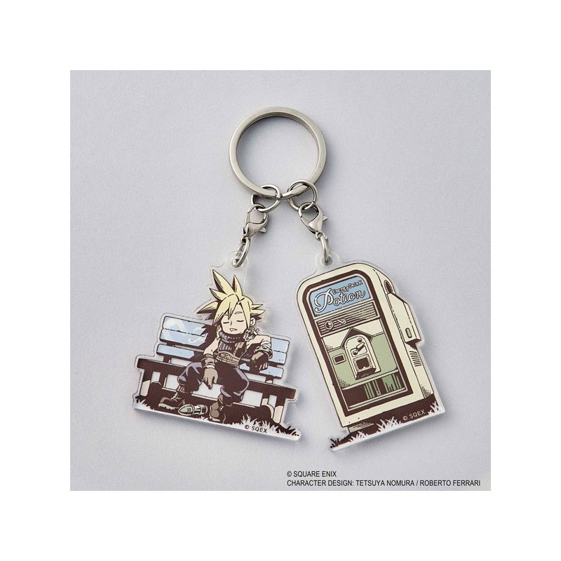 Final Fantasy VII Rebirth porte-clé Cloud faisant la sieste